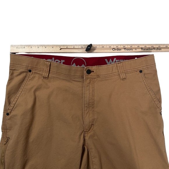 WRANGLER Pants Men's 40x32 5-Pocket Canvas Cotton Straight Leg Zip Closure Brown - Picture 4 of 11